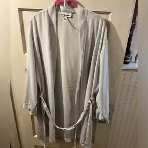 Vintage Calvin Klein Stripped Silk Robe Made in Us